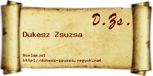 Dukesz Zsuzsa névjegykártya